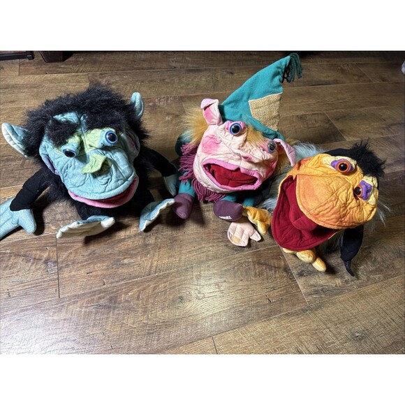 TOY VISION Other - Scrushkins Hand Puppets Crow Frog Pig Rare Vintage Plush 90’s